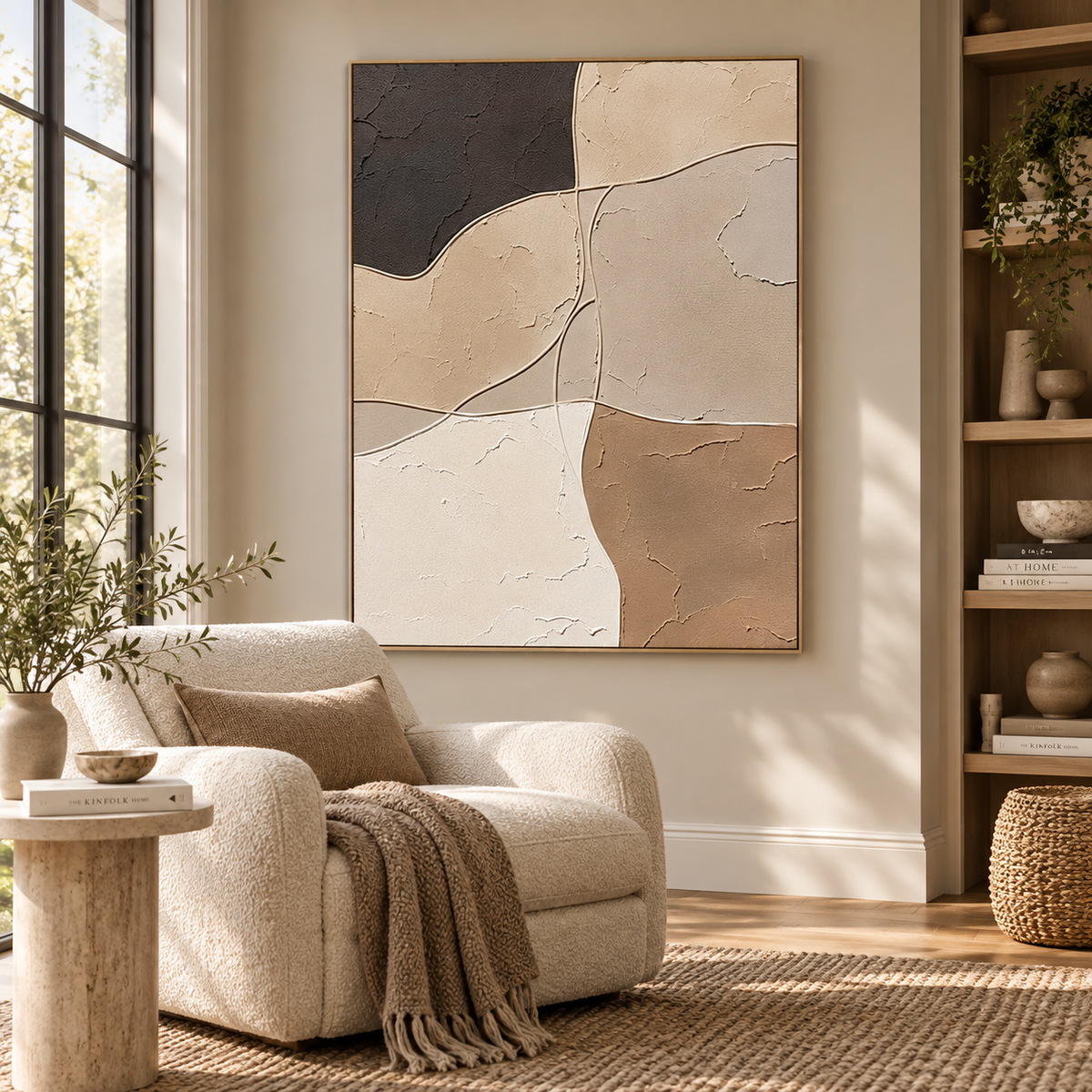 ARBYNART 3D Textured Art | Warm Curve Blocks