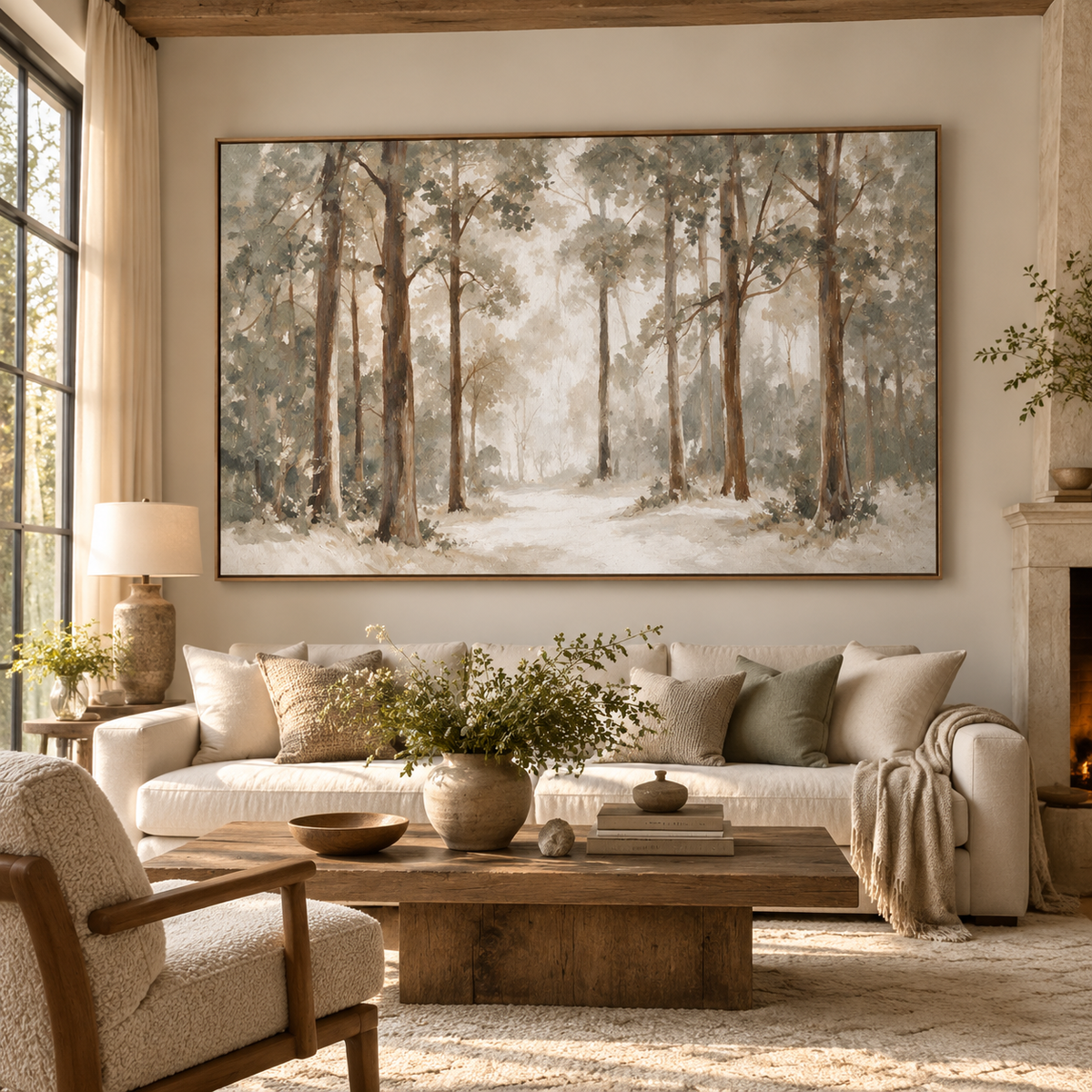 ARBYNART Impressionist Art | Warm Mist through the Trees