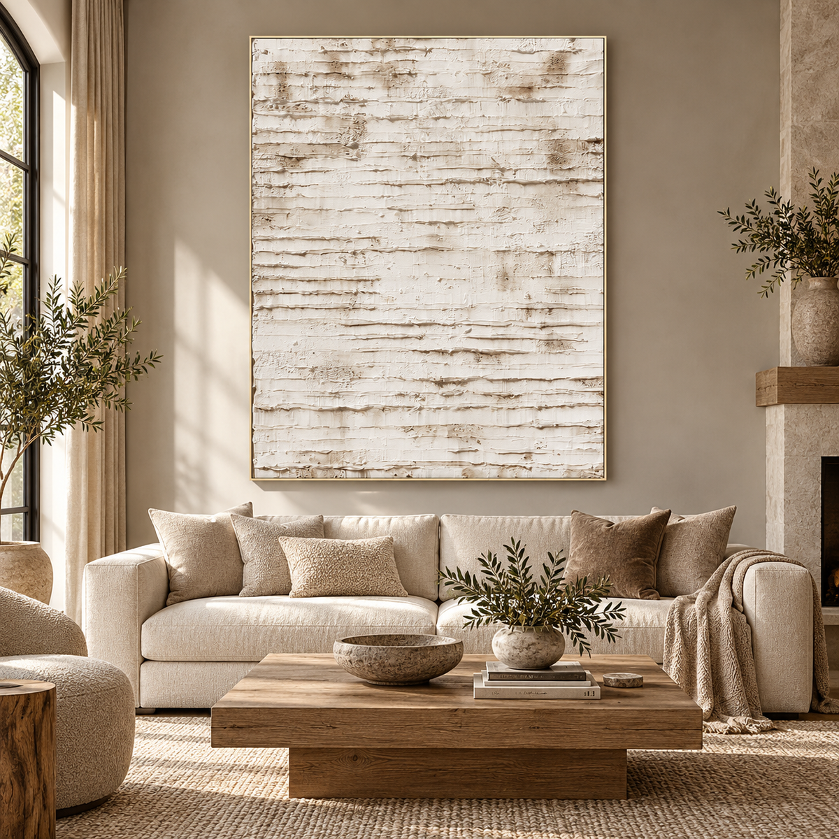 ARBYNART 3D Textured Art | Weathered Stripe Relief