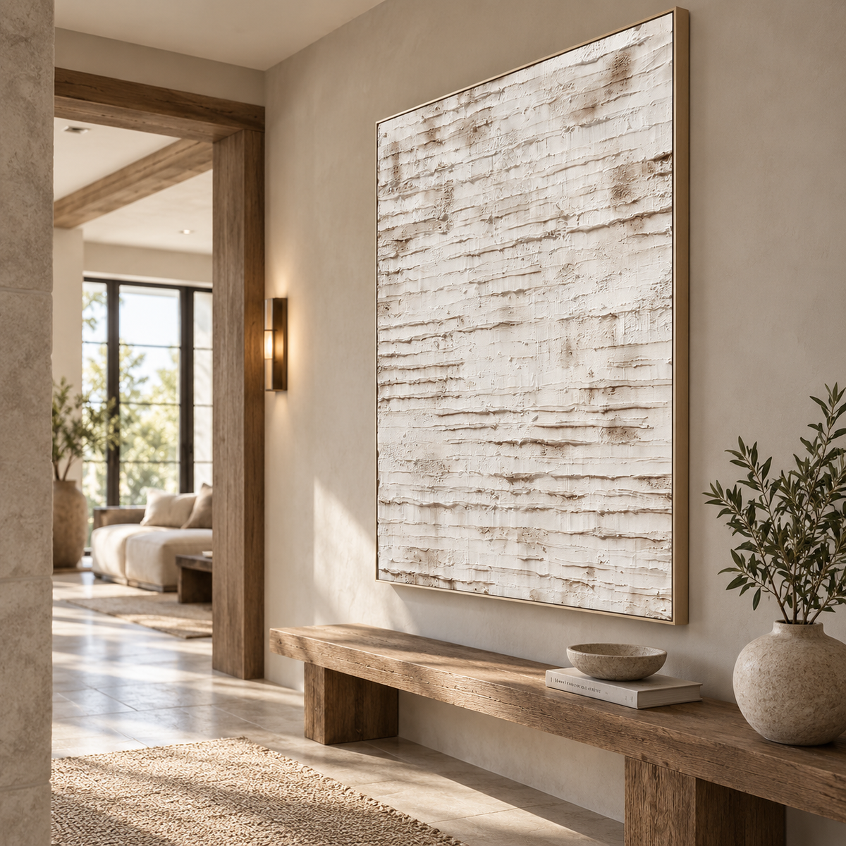 ARBYNART 3D Textured Art | Weathered Stripe Relief