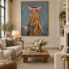 ARBYNART Vintage Americana Art | Western Lady's Sip