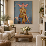 ARBYNART Vintage Americana Art | Western Lady's Sip