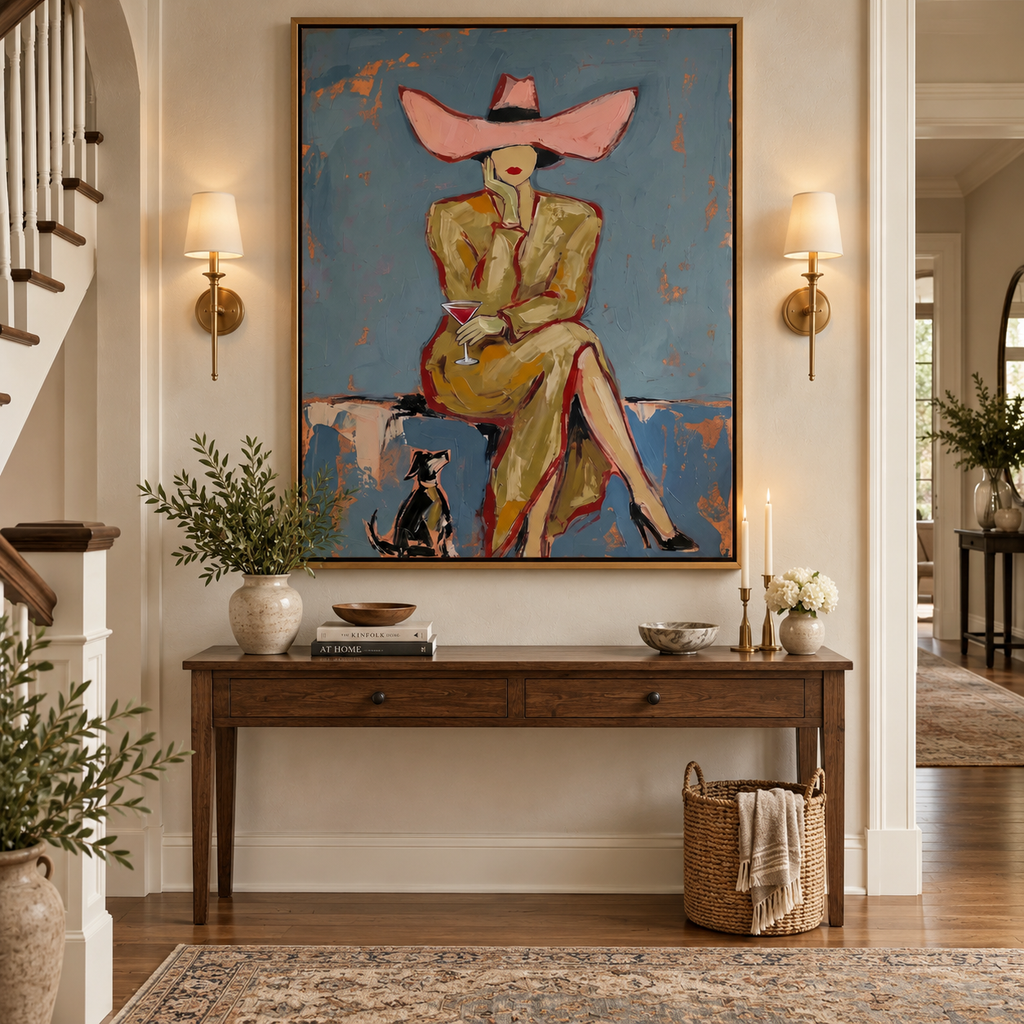 ARBYNART Vintage Americana Art | Western Lady's Sip