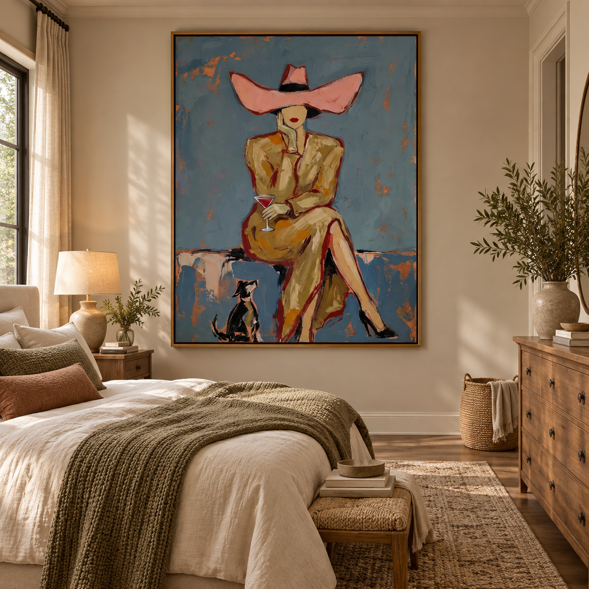 ARBYNART Vintage Americana Art | Western Lady's Sip