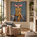 ARBYNART Vintage Americana Art | Western Lady's Sip