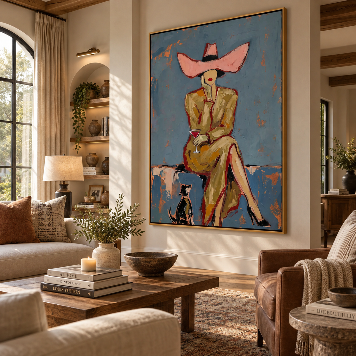 ARBYNART Vintage Americana Art | Western Lady's Sip