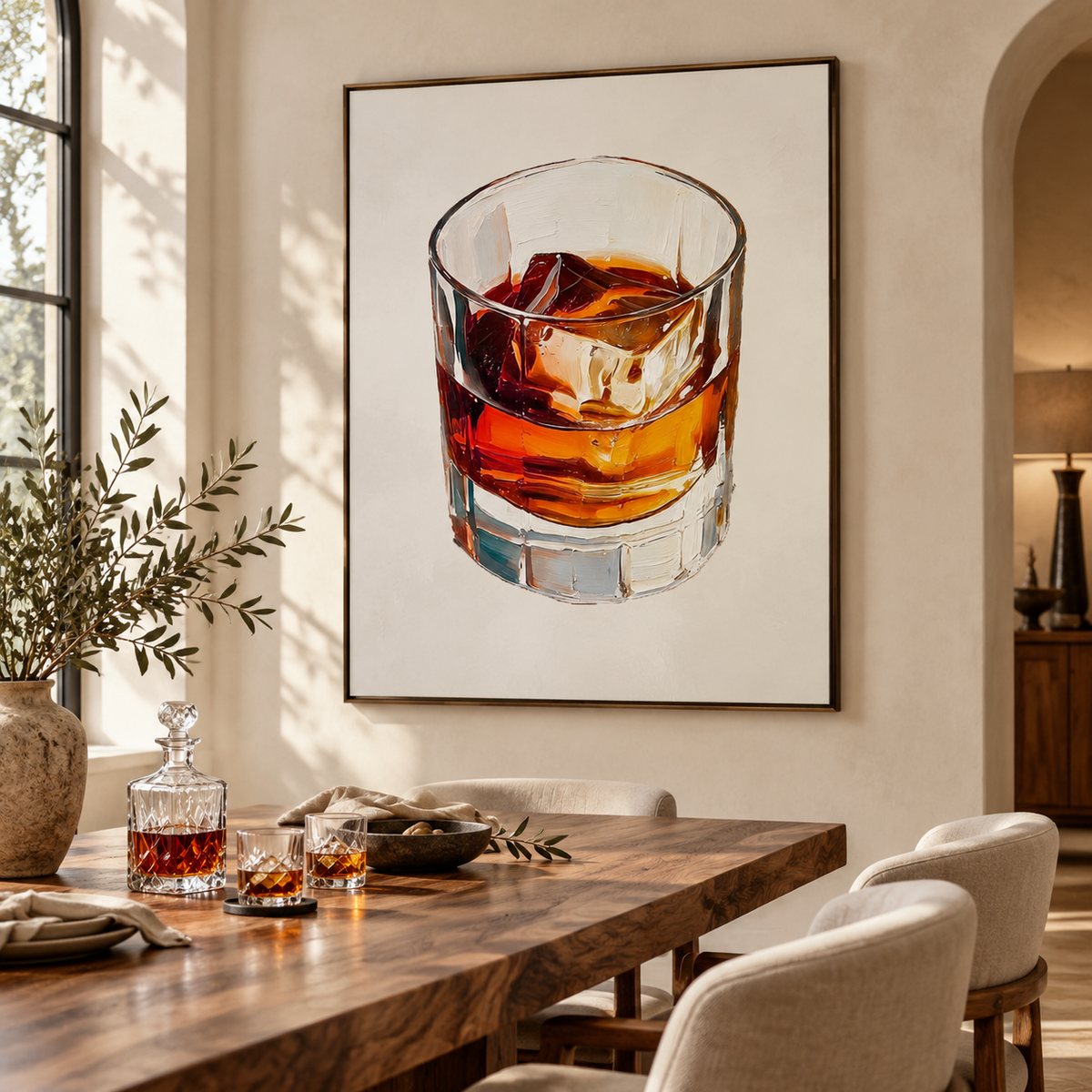 ARBYNART 3D Textured Art | Whiskey on the Rocks