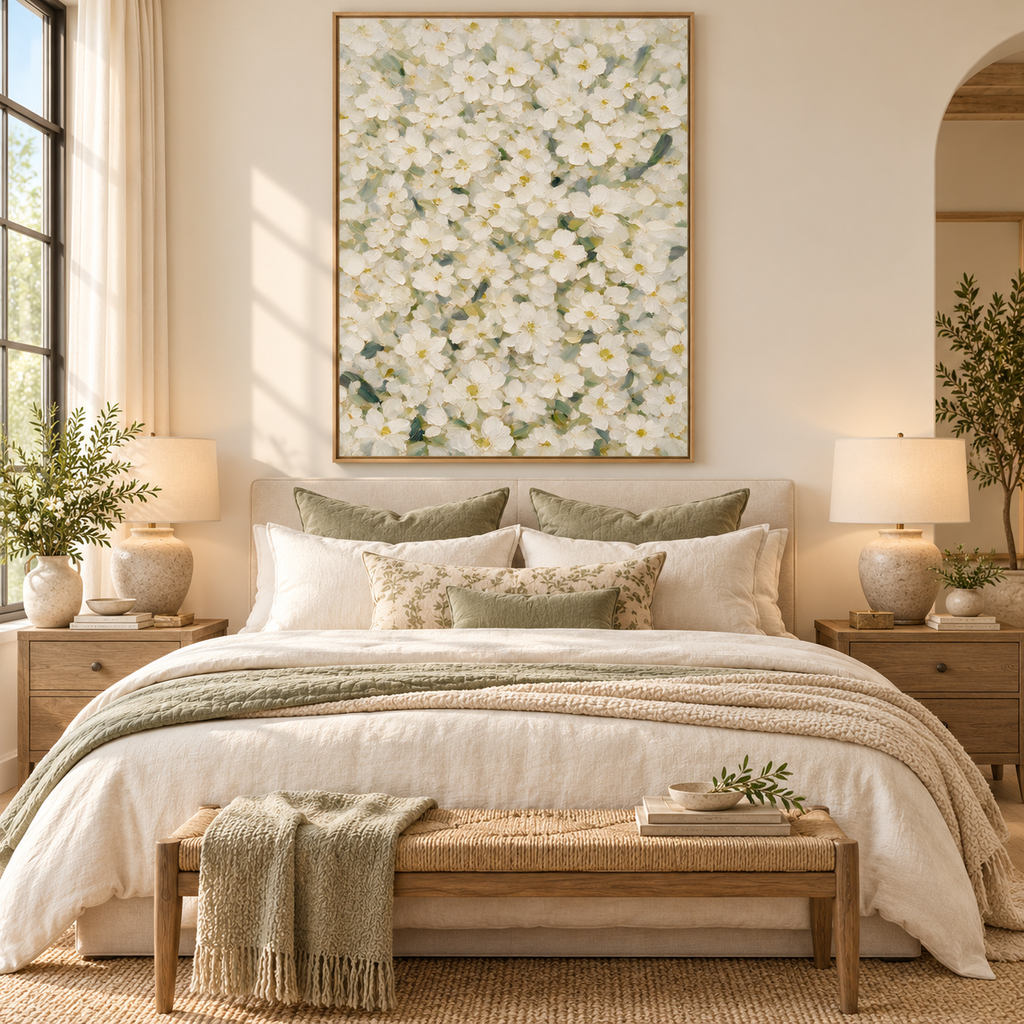 ARBYNART Abstract Art | Whispers of White Blossoms