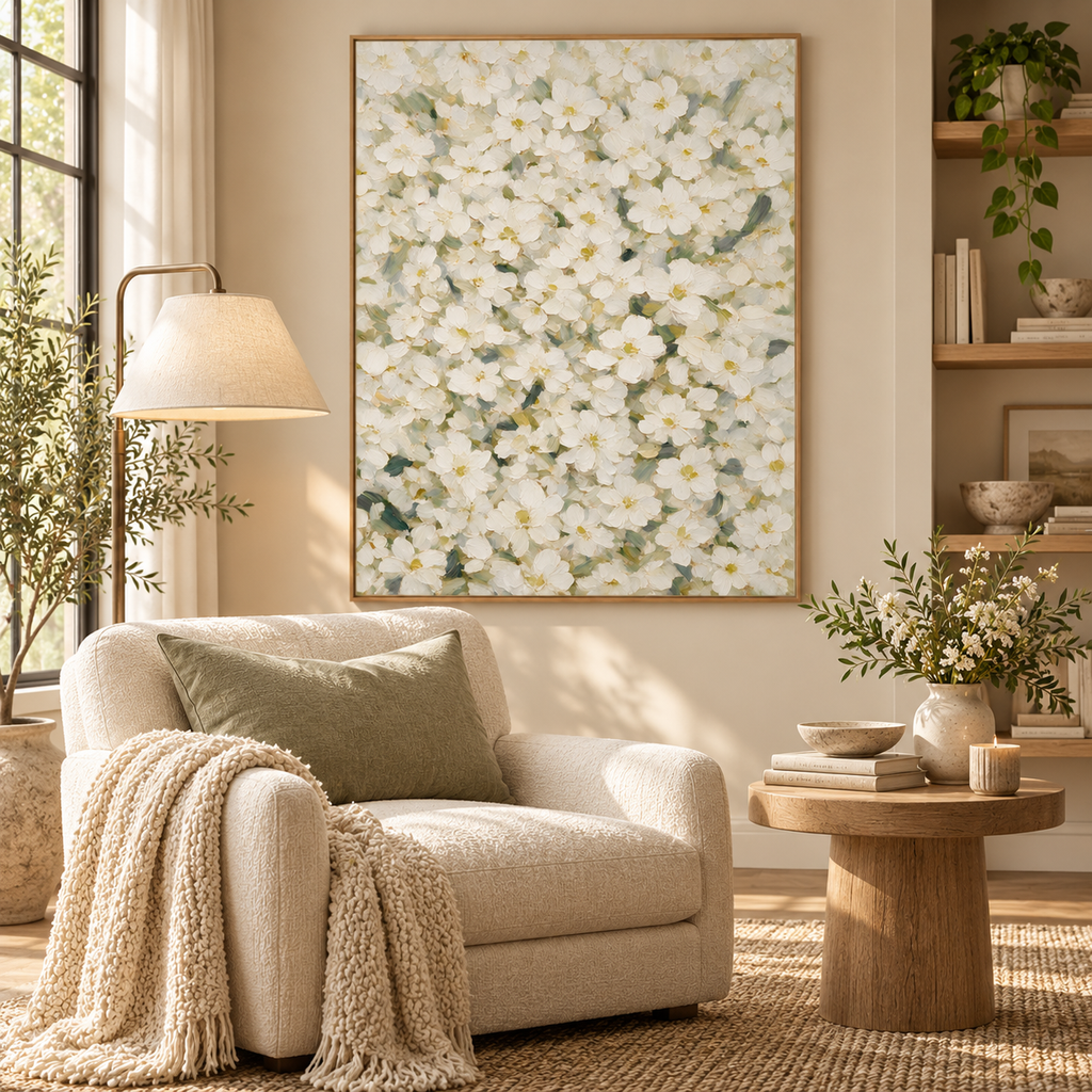 ARBYNART Abstract Art | Whispers of White Blossoms