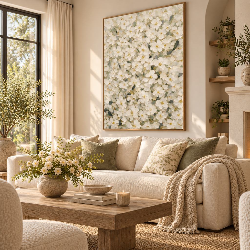 ARBYNART Abstract Art | Whispers of White Blossoms