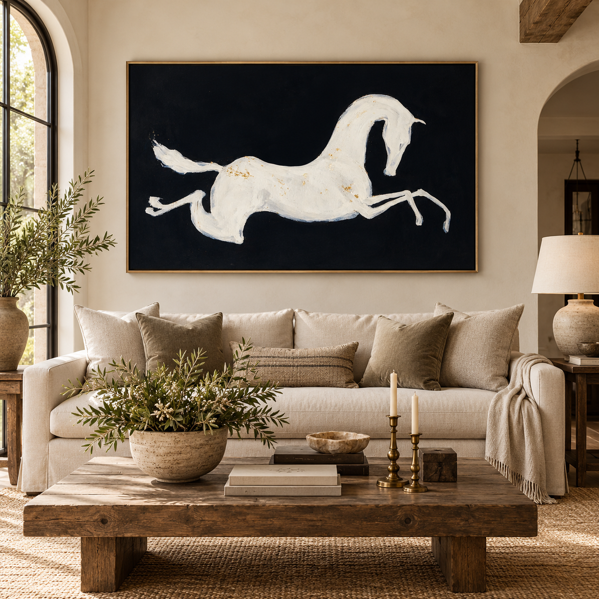 ARBYNART Americana Art | White Horse as a Silhouette