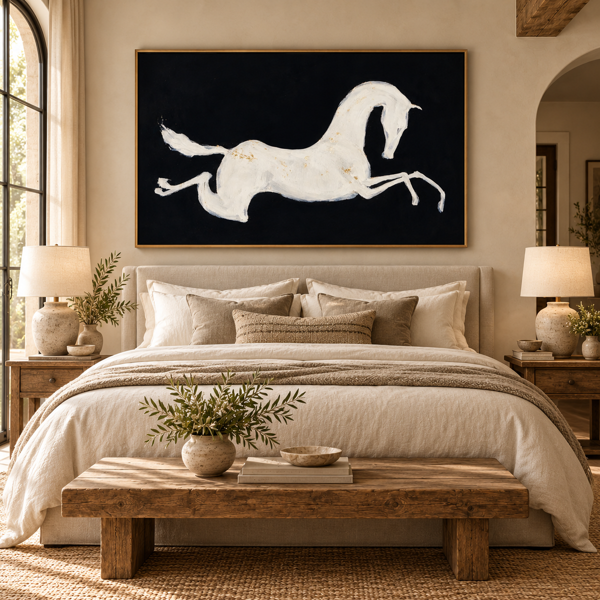 ARBYNART Americana Art | White Horse as a Silhouette