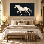 ARBYNART Americana Art | White Horse on Black Ground