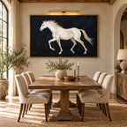 ARBYNART Americana Art | White Horse on Black Ground
