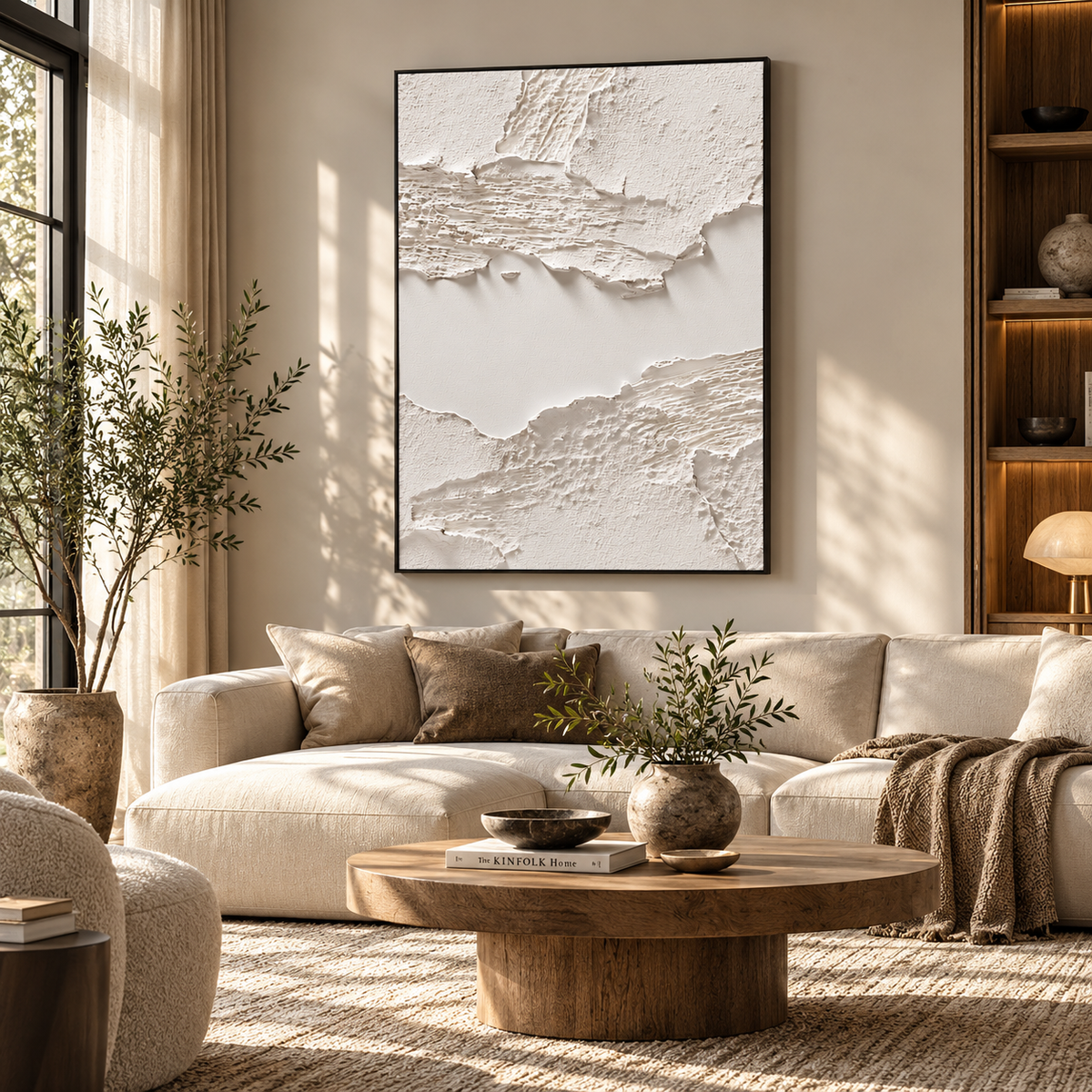 ARBYNART 3D Textured Art | White Layered Peel
