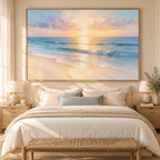 ARBYNART Impressionist Art | Wide Golden Path on Wet Sand