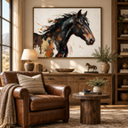 ARBYNART Americana Art | Windswept Midnight Horse