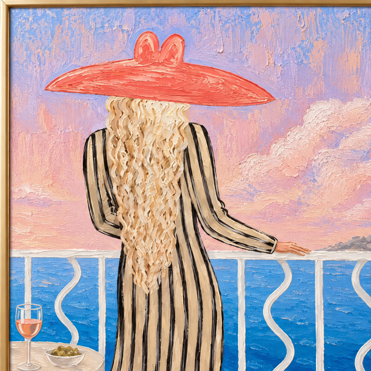 ARBYNART Vintage Americana Art | Wine Gaze from the Terrace
