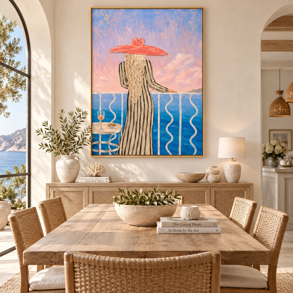 ARBYNART Vintage Americana Art | Wine Gaze from the Terrace