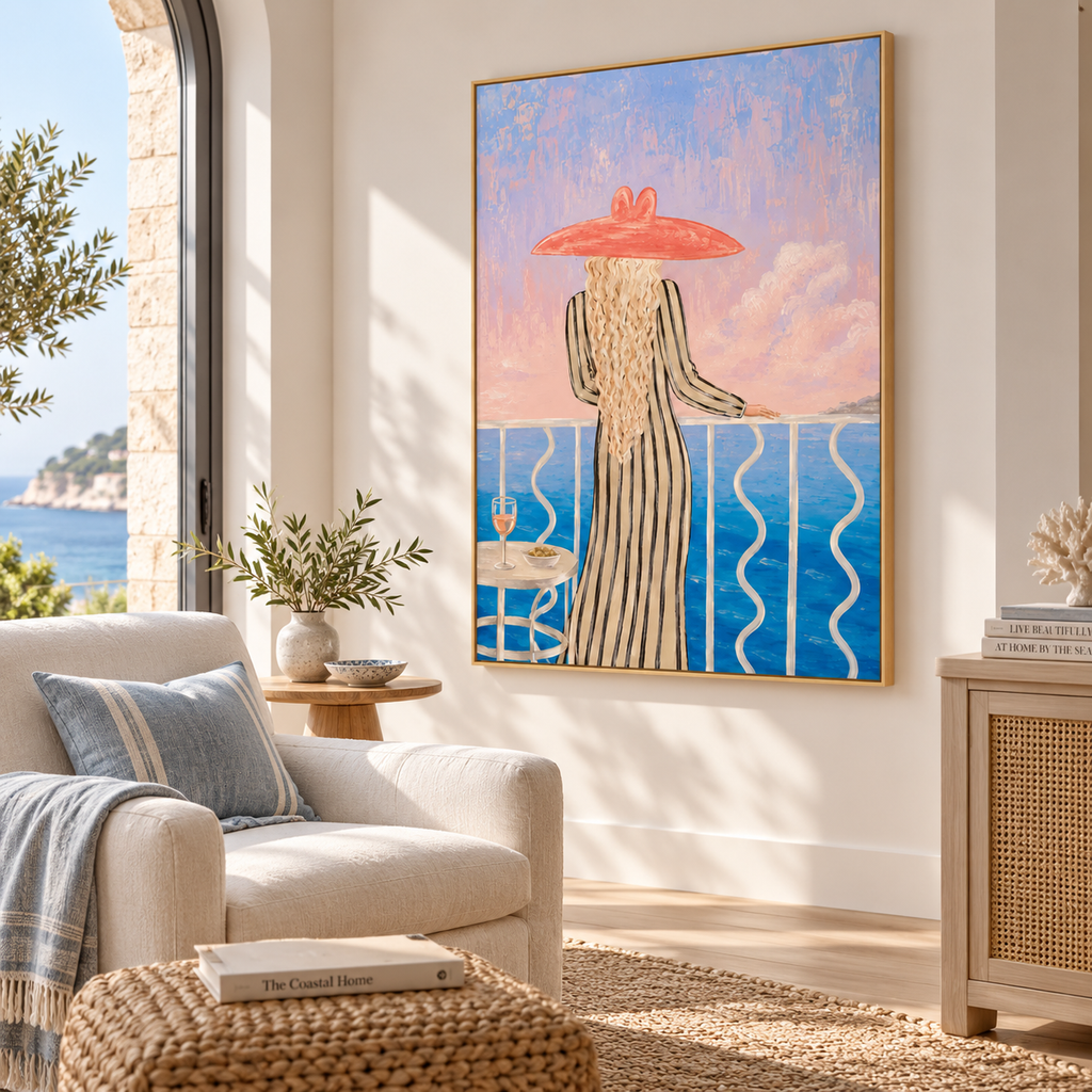 ARBYNART Vintage Americana Art | Wine Gaze from the Terrace