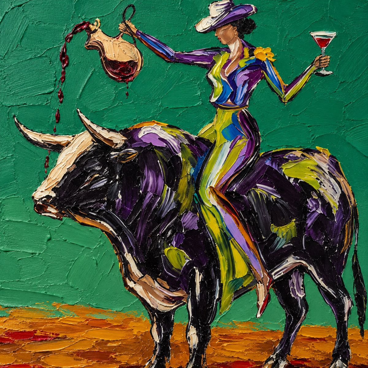 ARBYNART POP Art | Wine Rider on the Bull
