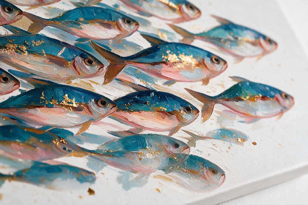 ARBYNART Abstract Art | Gilded Shoal in Motion