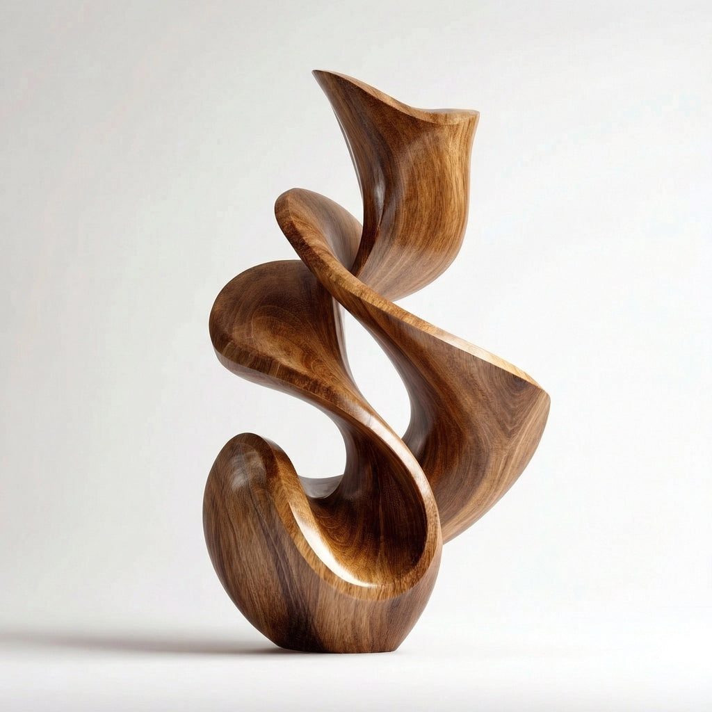 Cascade Flow — abstract wood sculpture