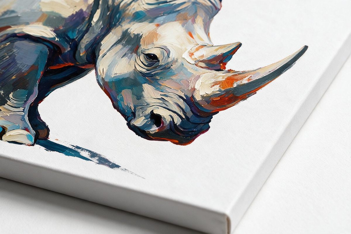 ARBYNART Impressionist Art | Rhino Lowering Its Head