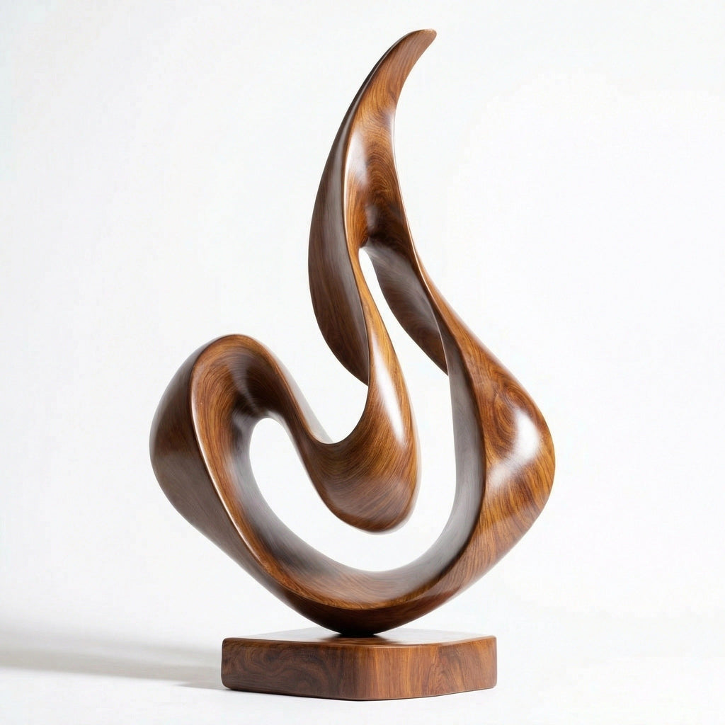 Eternal Flame — abstract wood sculpture