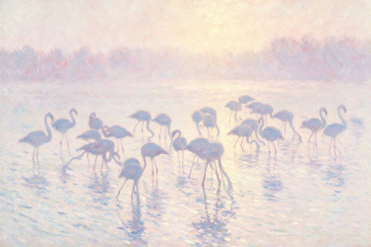 ARBYNART Abstract Art | Flamingos in the Morning Haze