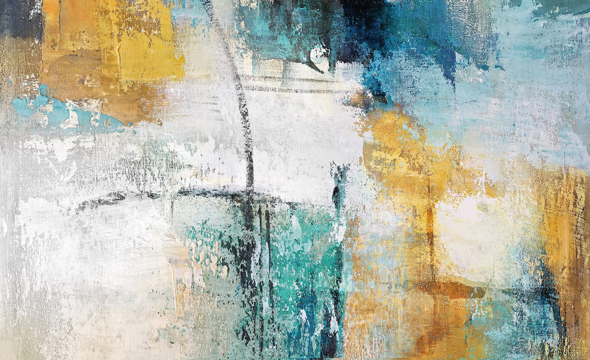 ARBYNART Abstract Art | Golden Haze of Azure