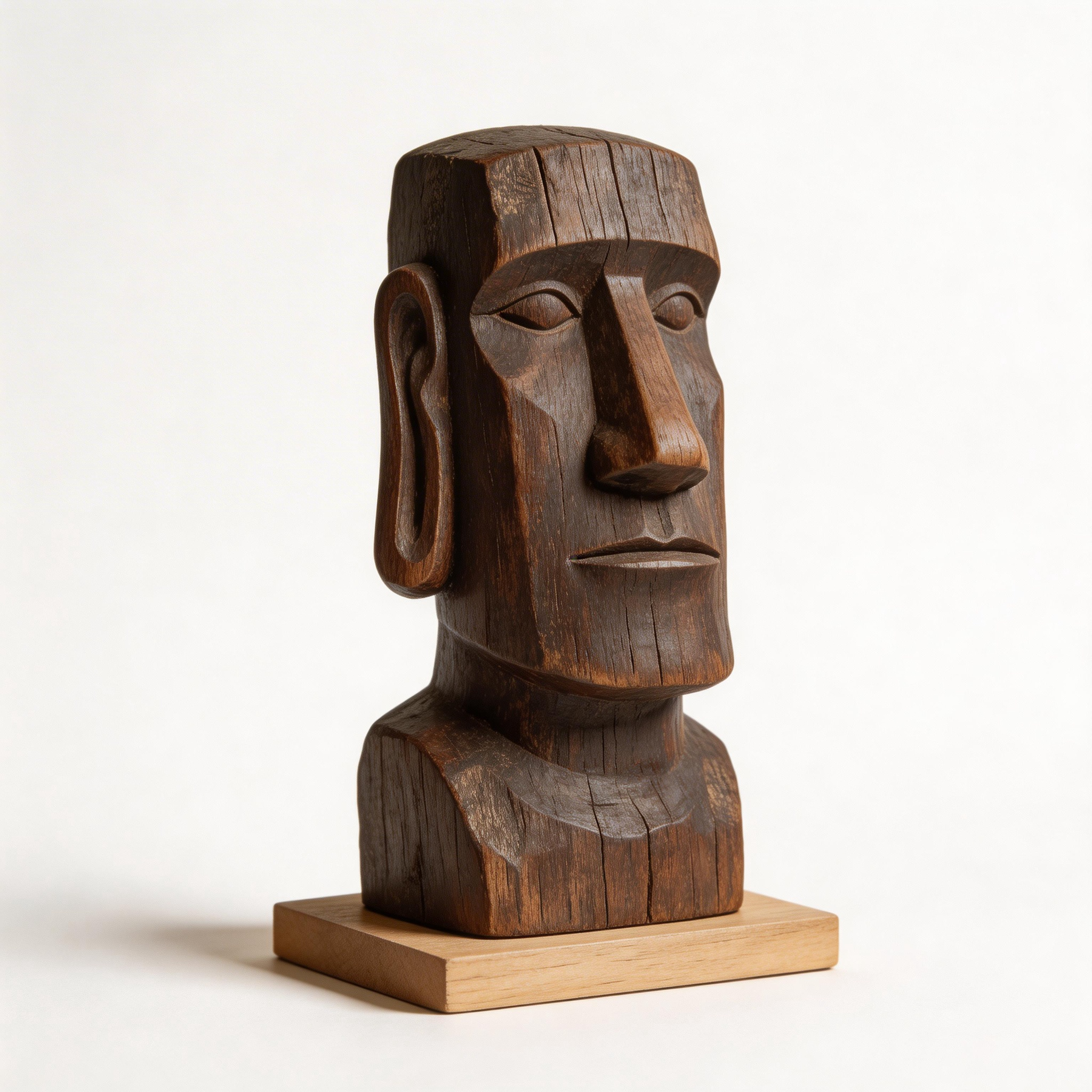 ARBYNART Moai Guardian Wood Sculpture
