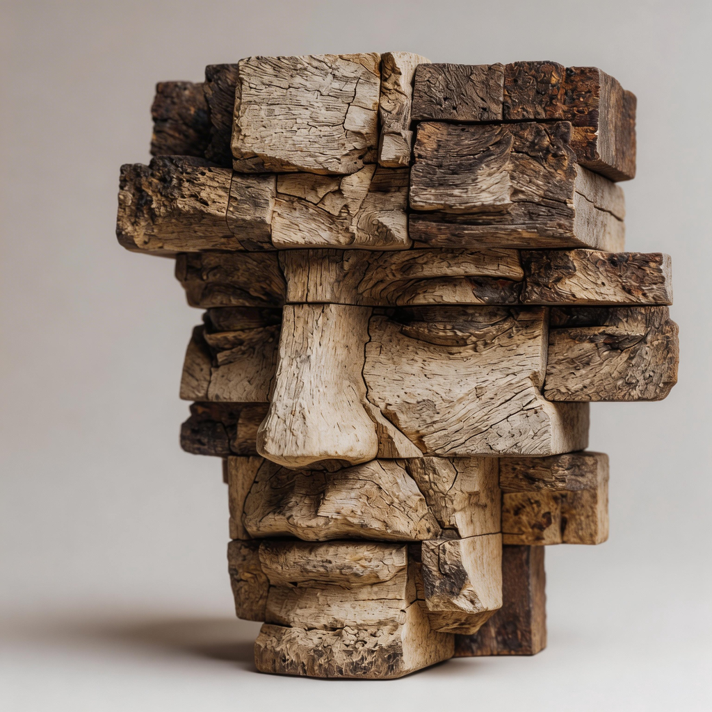 ARBYNART Weathered Totem Head Sculpture