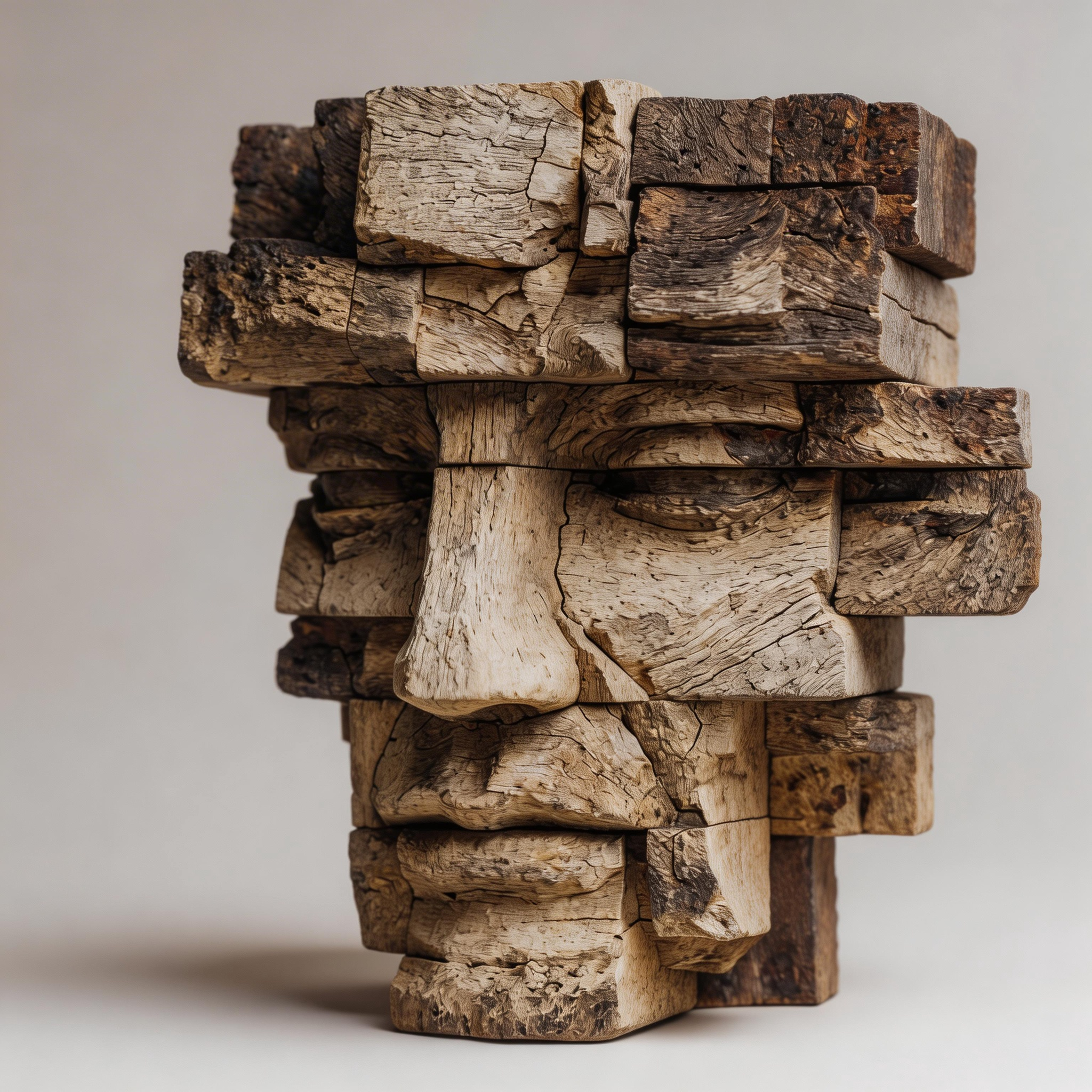 ARBYNART Weathered Totem Head Sculpture