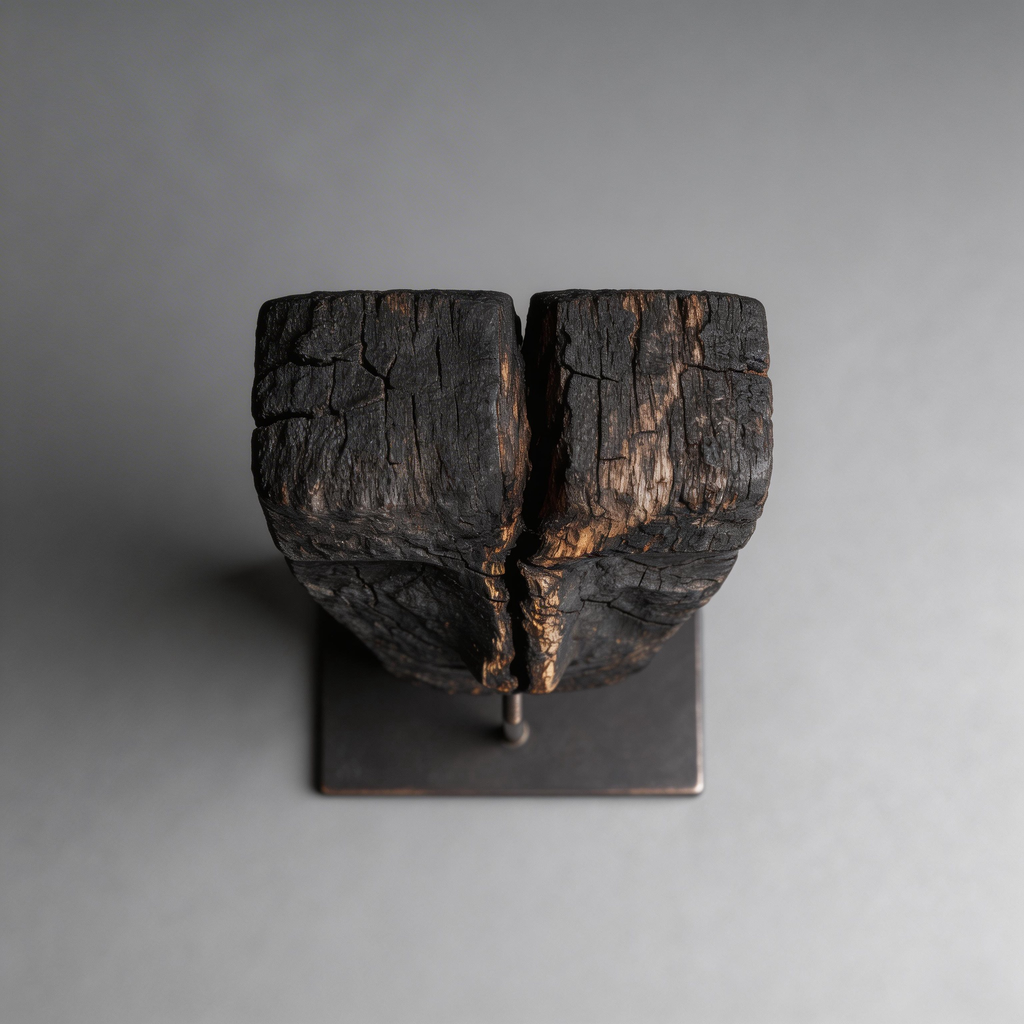 ARBYNART Charred Totem Face Sculpture