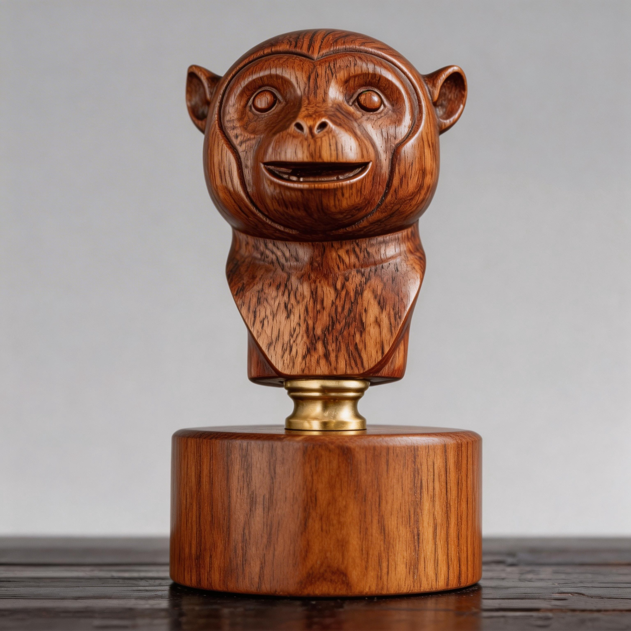 Primate Lignum Sculpture — primate wood sculpture