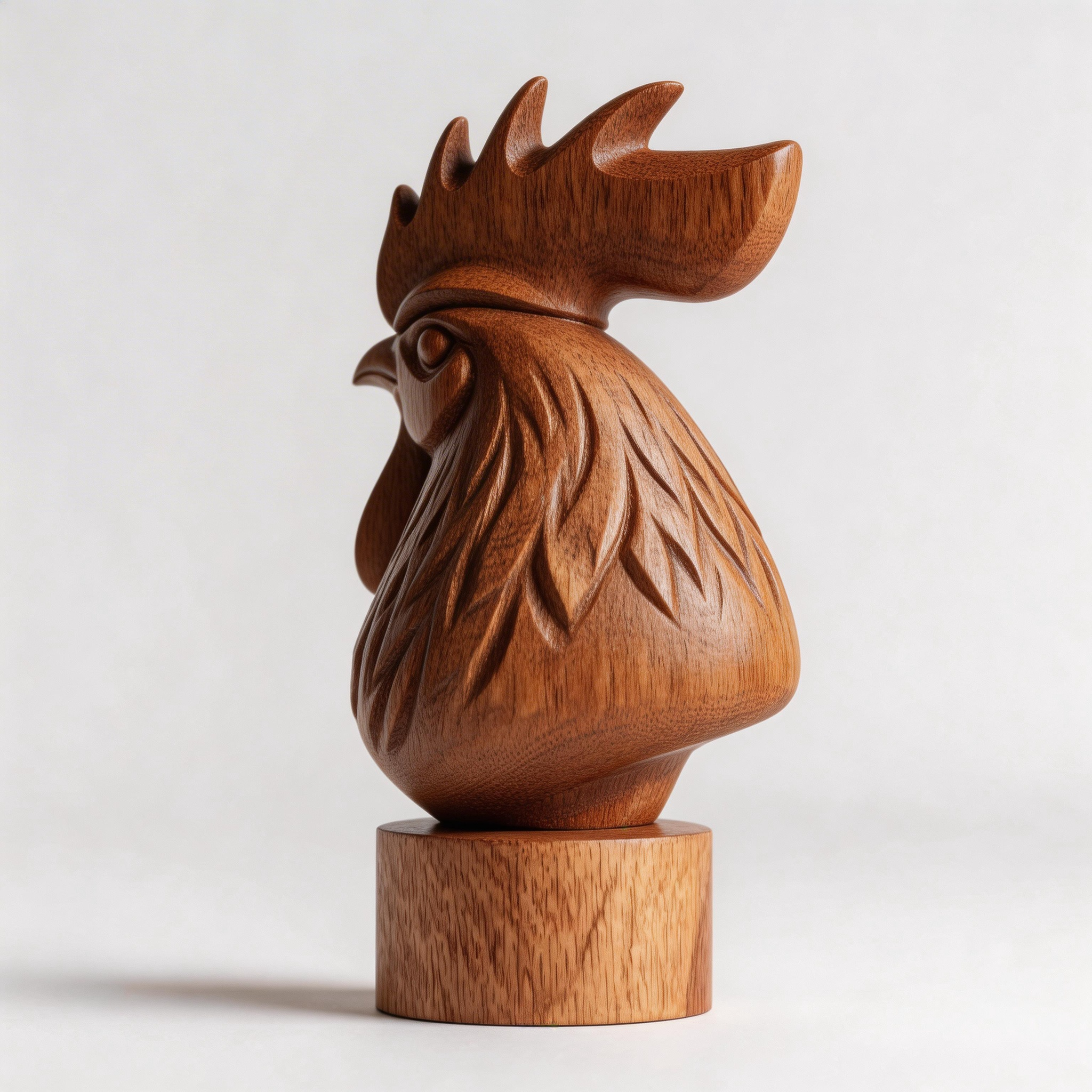 ARBYNART Carved Rooster Wood Sculpture