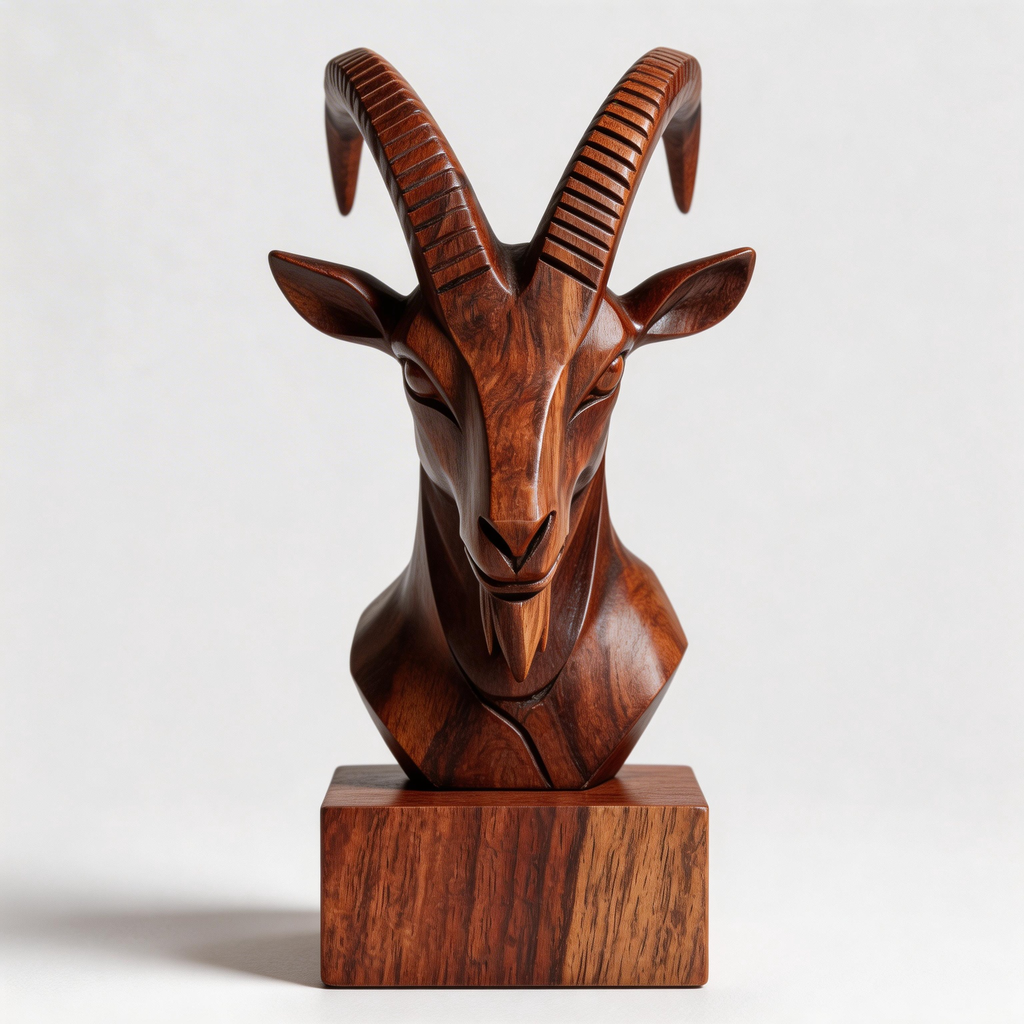 ARBYNART Alpine Ibex Bust Sculpture