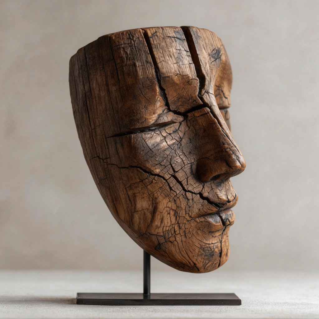 ARBYNART Weathered Guardian Face Sculpture
