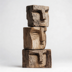 ARBYNART Stacked Totem Face Sculpture
