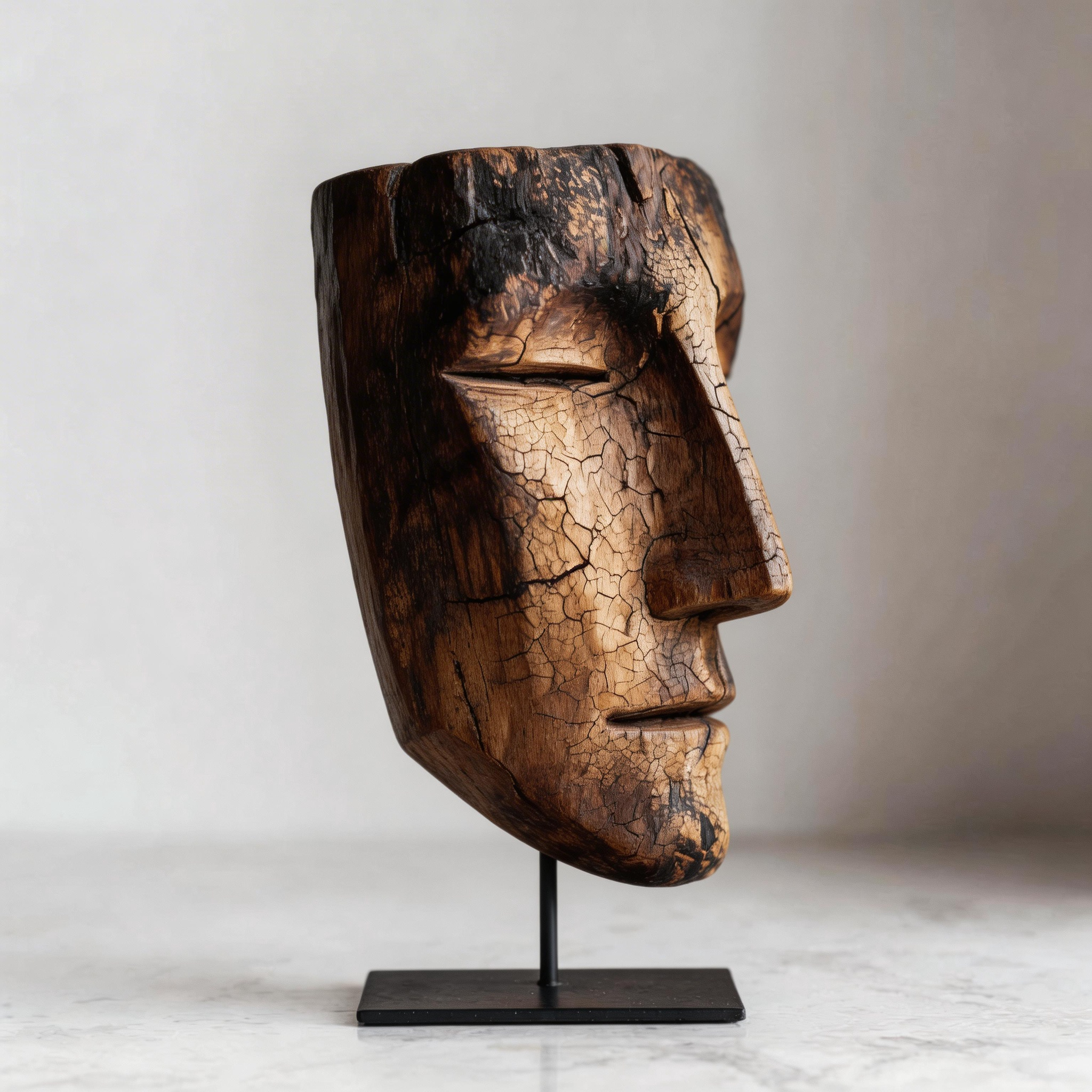 ARBYNART Weathered Serenity Face Sculpture