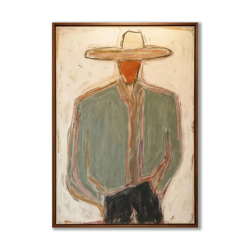 ARBYNART Vintage Americana Art | Minimal Cowboy Figure